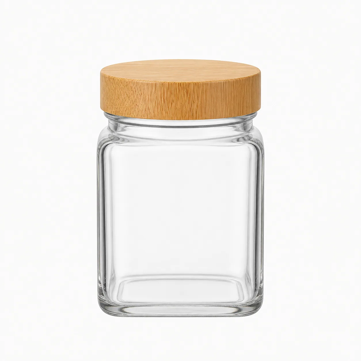 Square Spice Jars with Bamboo Lids